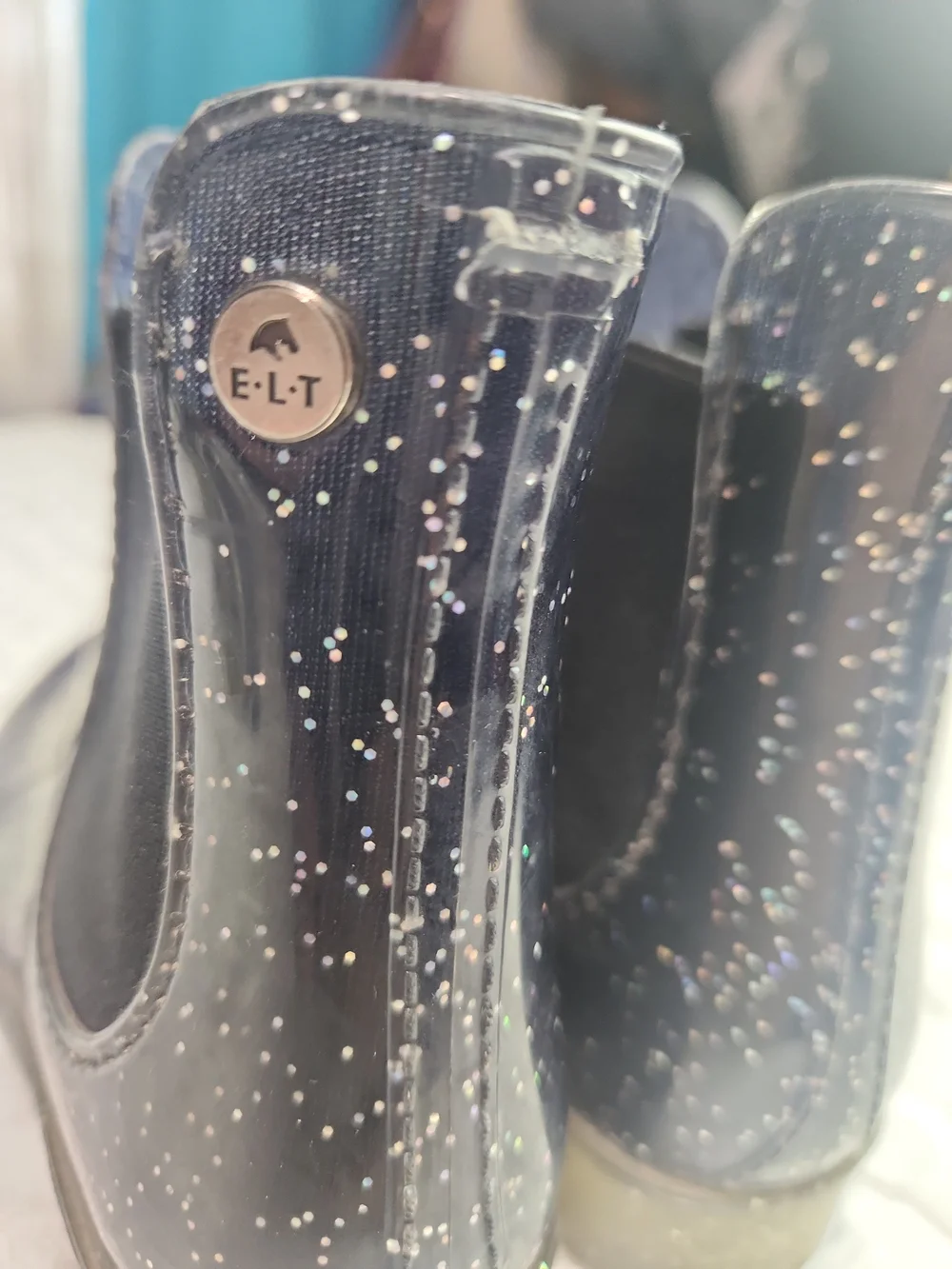 Kids Glitter Rain Boots - Navy Sparkle
